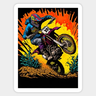 Dirt Bike With Orange Splash Sticker